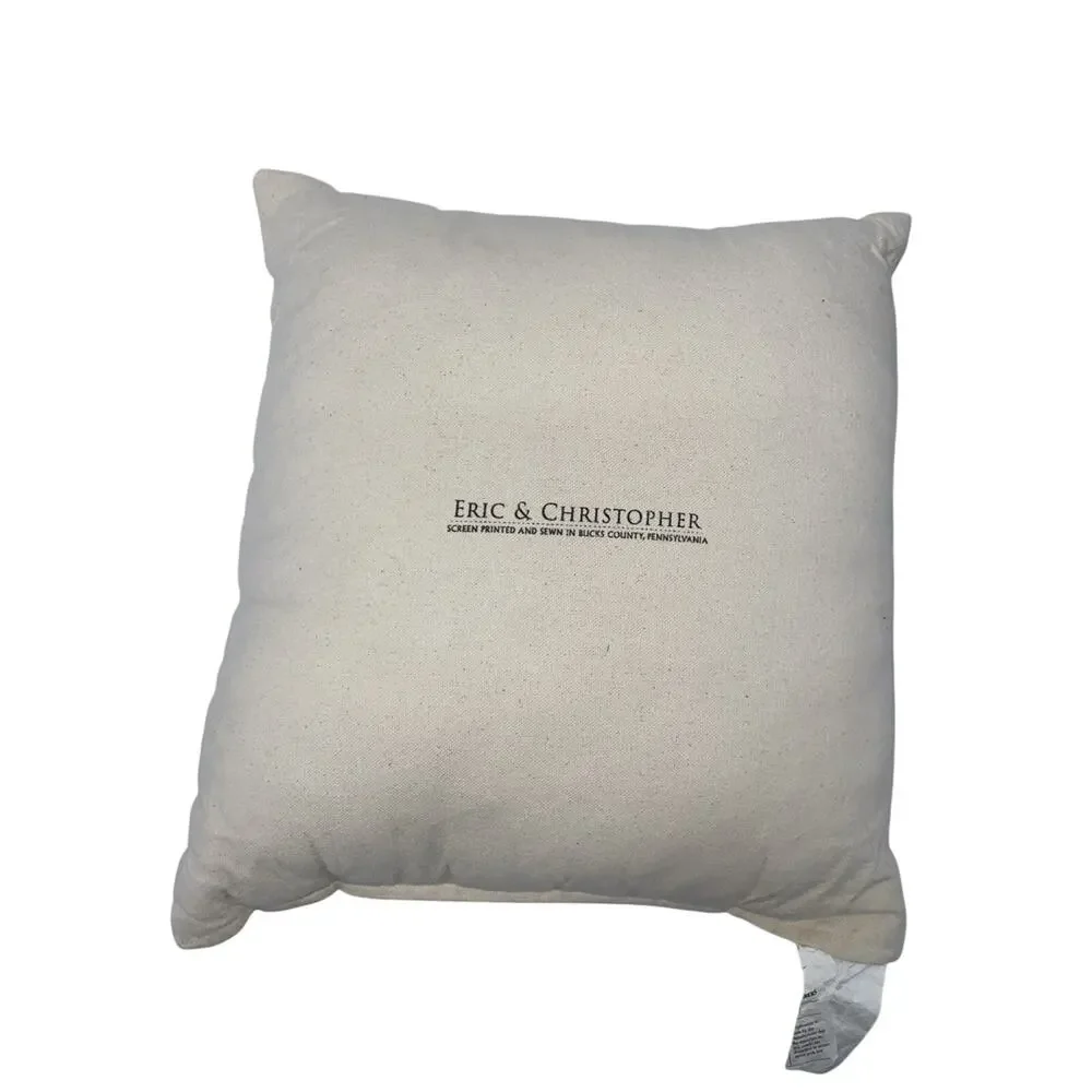 Eric & Christopher Screen Printed Bunny Pillow 11.5” X 13”